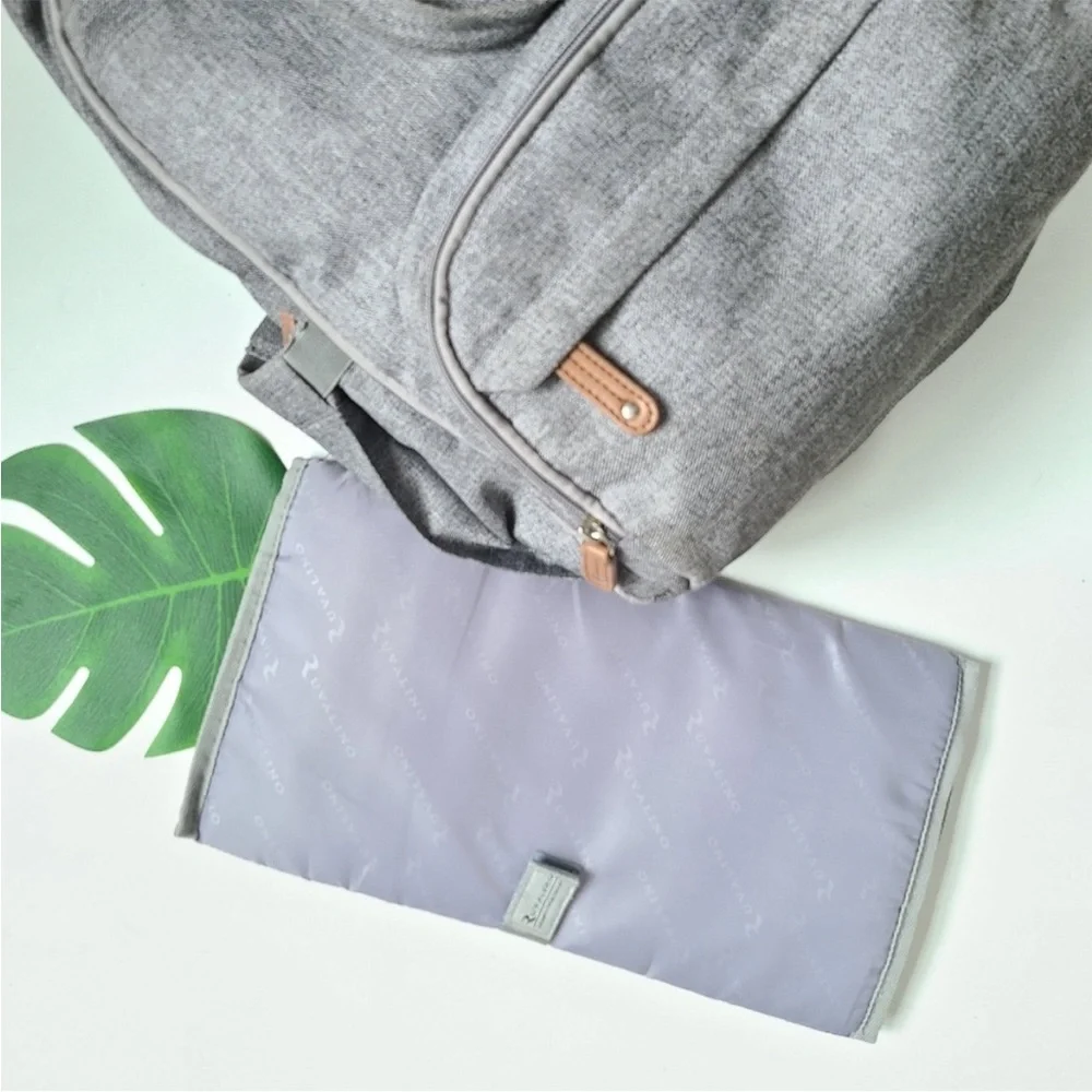 Ruvalino diaper bag backpack with many compartments gray color nice cond…
